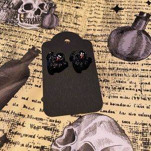 Black ghost earrings